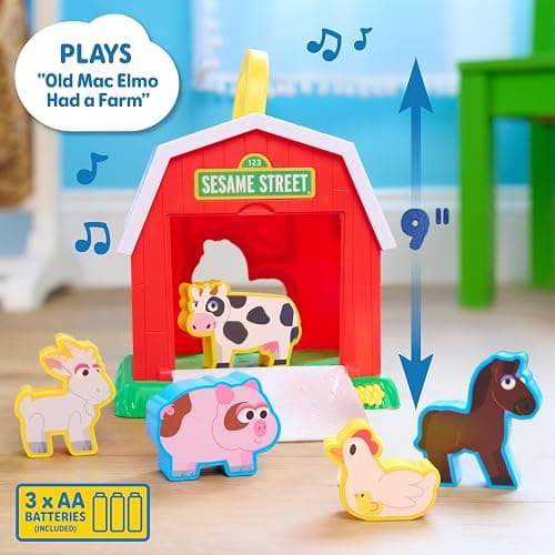 Sesame Street Elmo's Learn & Sort Barn with Music and Sounds, 6-Pieces, Teaches Toddlers Shapes, Sounds, and Problem-Solving Skills, Toy for Girls, Boys, Kids, Ages 2 and Up by Just Play thumbnail 7