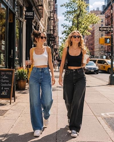 UPNET Women's High Waisted Wide Leg Jeans Stretchy Baggy Pants Trendy Fit | Double-button, High rise, Tummy control, Relaxed Fit, Straight wide legs, Stretch denim, Loose Fit, Trendy everyday fit thumbnail 3
