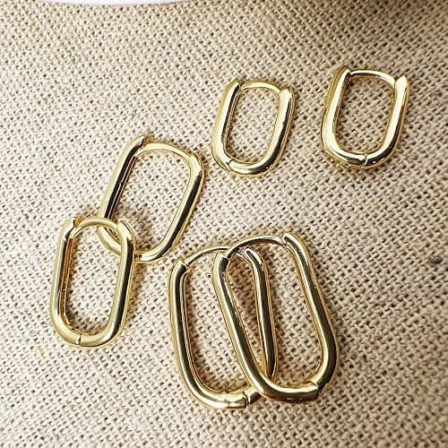 3 Pairs Chunky Gold Hoop Earrings Set for Women Dainty Rectangle Hoop Earrings Lightweight Small Huggie Hoop Earrings Hypoallergenic Minimalist Stud Earrings Trendy Jewelry thumbnail 3