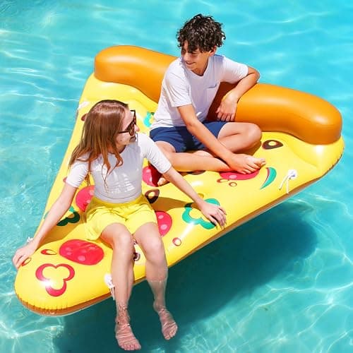 JOYIN Giant Inflatable Pizza Slice Pool Float, Fun Pool Floaties, Swim Party Toy, Summer Pool Raft (1 Pack), Extra Large with Cup Holders thumbnail 10