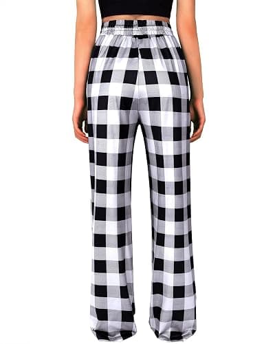 Alimens & Gentle Womens Pajama Pants Plaid Stretch Comfy Lounge Pants Drawstring Waist Sleep Bottoms with Pockets thumbnail 2
