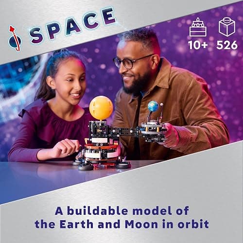 LEGO Technic Planet Earth and Moon in Orbit Building Set, Outer Space Birthday Gift for 10 Year Olds, Solar System Toy for Imaginative, Independent Play, Space Room Décor for Boys & Girls, 42179 thumbnail 2