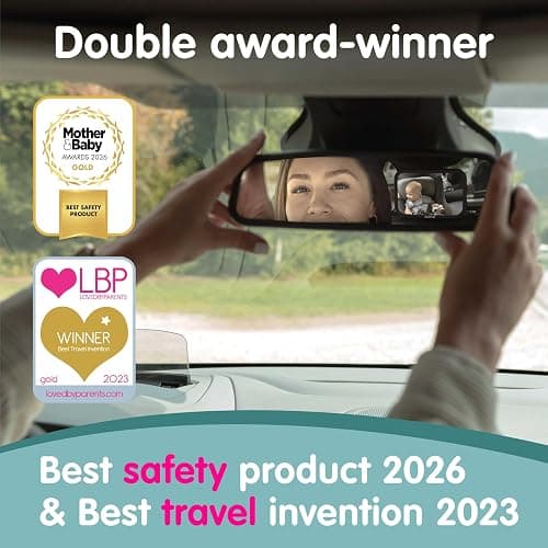 Onco Baby Car Mirror for Back Seat - Double Award-Winning, 100% Shatterproof Mirror, 360° Baby Must Haves, New Born Essentials, Car Mirror Rear Facing, Universal & Shake-Proof thumbnail 2
