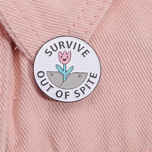 FADBBW Enamel Pins Tulip Brooch Pin for Backpacks Hats Clothes Decorative, Tulip Flowers Survive Out Of Spite Enamel Pins Jewelry Gift thumbnail 2