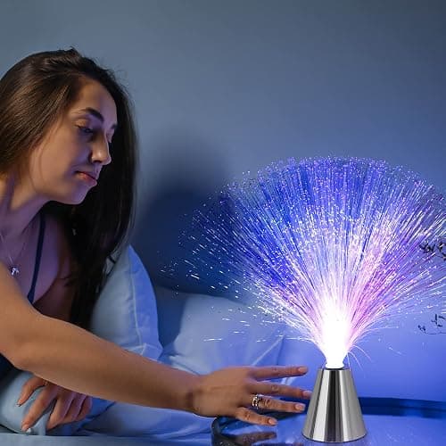 Sensory Fiber Optic Lamp - LED Color Changing with Cone Base - Fiber Optic Lights with Battery Powered - Calming Mood Night Light … thumbnail 5