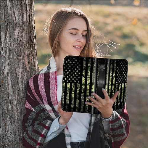 PU Leather Bible Cover Military Camo American Flag Premium Bible Case with Zipper, Durable Christian Bible Protector for Men Women Bible Holder with Inner Pockets for Notebook/Pen/Bible Accessories thumbnail 2