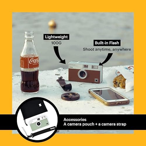 KODAK EKTAR H35 Half Frame Film Camera, 35mm, Reusable, Focus-Free, Lightweight, Easy-to-Use (Brown) (Film & AAA Battery are not Included) thumbnail 10