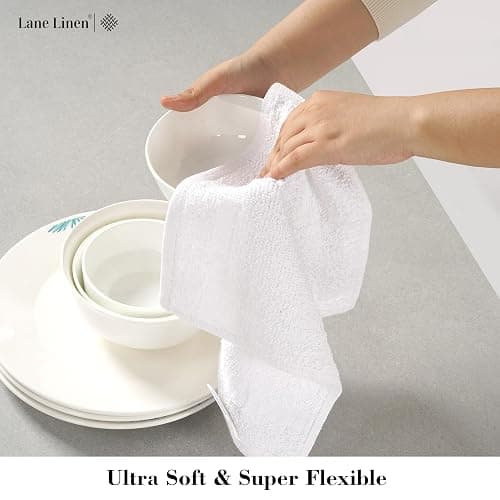 LANE LINEN Dish Towels and Dishcloths Sets - 20 Pc Kitchen Towels Set, 500 Degree Heat Resistant Kitchen Mitts and Pot Holders, 100% Cotton Dish Towels, Kitchen Dish Rags for Washing Dishes - Olive - 20 Piece Set - Olive thumbnail 2