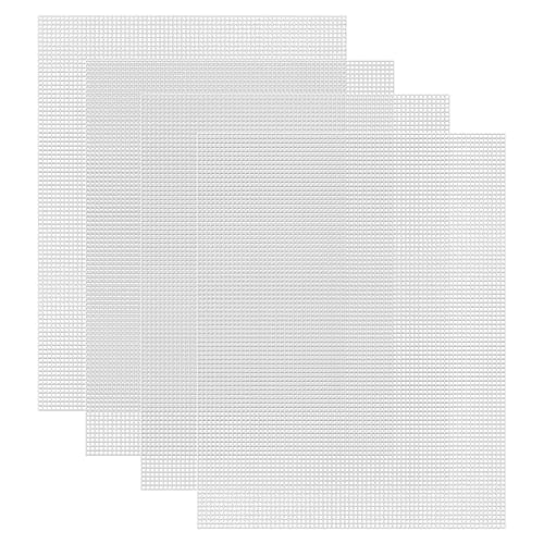 Caydo 4 Pieces 7 Count Plastic Canvas Sheets 10.5 x 13.5 Inch Plastic Mesh Sheet, Eye Mesh for Embroidery, Acrylic Yarn Crafting, Knit Crochet Projects and Make Dividers - Image 1