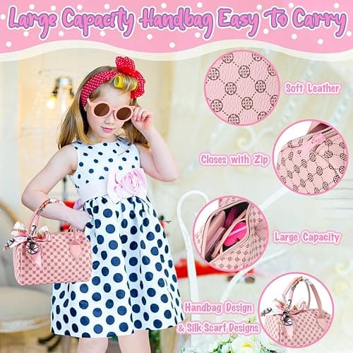Oisacirg Play Purse 32PCS with Watch Makeup, Princess Toys for Girls 3-12 | Handbag, Phone, Bottle, Scarf Makeup Kit for Princess Role Play, Birthday Party, Mom-Daughter Fun, Multi-Scene Pretend Play thumbnail 3