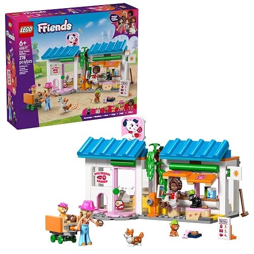 LEGO Friends Dog Treats Bakery Building Toy for Girls & Boys - Pretend Play Set for Kids, Ages 6+ - W/Aliya & Sage Minidolls, 2 Toy Dog Figures, & Accessories - Gift Idea for Birthdays - 42677 - Image 1