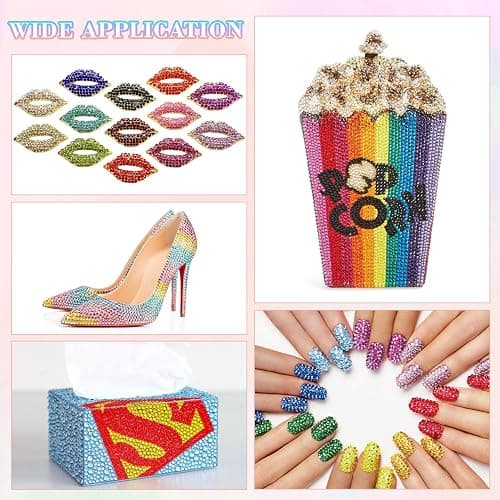 22000Pcs Resin Rhinestones for Bedazzling with 3Pcs B7000 Jewelry Glue, Multicolor 2/3/4mm Flatback Gems Rhinestones for Crafting, Clothing Tumblers Mugs Shoes Fabric Decor Nail Art thumbnail 6