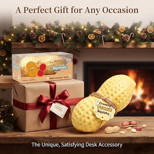 Crunchy Peanut Squishy, Slow Rising TPR Sensory Fidget Toy | Peanut Squishy Crunchy tactile feel, slow-rising rebound, desk fidget, sensory play, novelty gift for adults thumbnail 8