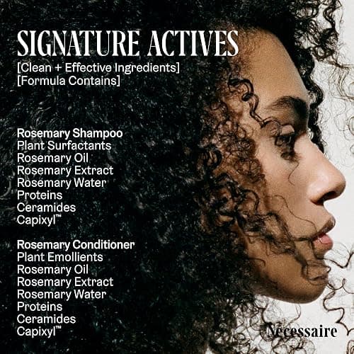 Nécessaire Rosemary Hair Duo | Multi-Protein Strengthening Shampoo + Conditioner Set For Thinning Hair. For Women + Men. Good For All Hair Types/Textures. Free Of Sulfates. Color-Safe. 250 ml / 8.4 oz thumbnail 7
