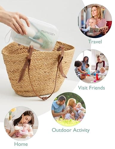 Momcozy Bottle Brush Kit, Innovative Push-Press Design for Better Cleaning - Baby Bottle Cleaner Brush for Baby Bottle, Breast Pumps, Nipples, and More - Can Generate Foam for Better Cleaning, Green thumbnail 5