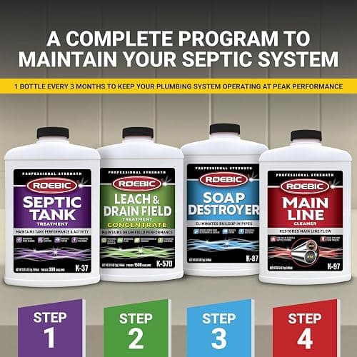 Roebic K-37-Q Septic Tank Treatment: Removes Clogs, Environmentally Friendly Bacteria Enzymes, Safe for Toilets, 32 Fl Oz - Lasts 1 Year, 32 Ounces thumbnail 6
