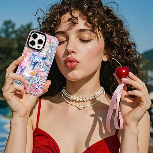 ChiCaseVer for iPhone 15 Case, Coastal Collage Pattern with Romantic Quote, Cute Soft Slim TPU Compatible with MagSafe, Military-Grade Drop Protection & Camera Protection for Women Girls thumbnail 4