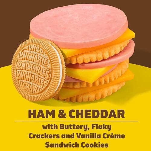 Lunchables Ham & Cheddar with Vanilla Creme Cookies, 5 ct Pack, 3.5 oz Trays thumbnail 5