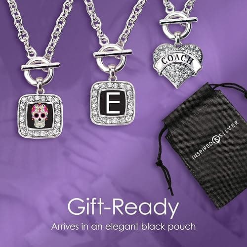 Inspired Silver - Silver Square Charm 18 Inch Necklace with Cubic Zirconia Jewelry thumbnail 6