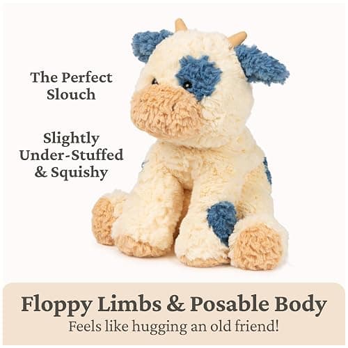 GUND Cozys Collection Cow, Stuffed Animal for Ages 1 and Up, Spring Decor Plush Toy, Cream/Blue, 10” thumbnail 4