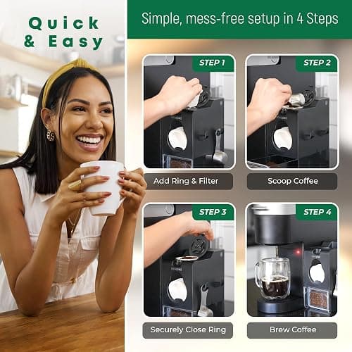 SavePod Coffee Pod Maker with Reusable Coffee Pods, Compatible with Keurig and K-Cup Coffee Machines, Smart, Easy to Use & Convenient (Black, Small) thumbnail 6