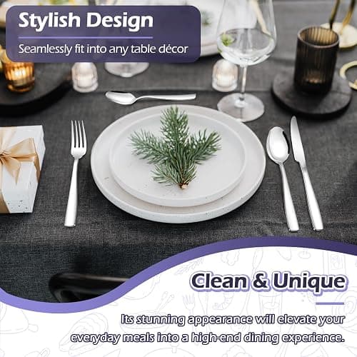 24 Piece Cutlery Set, Homikit Stainless Steel Flatware Silverware Sets Include Knives Forks Spoons, Service for 6 People, Ideal for Home Camping Kitchen, Mirror Finished & Dishwasher Safe thumbnail 5