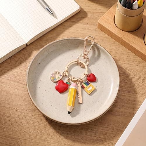 Neyauo Teacher Bag Charm Colorful Teacher Keychain | Thank You Teacher Gifts Teacher Key Chain Teacher Appreciation Accessories thumbnail 6