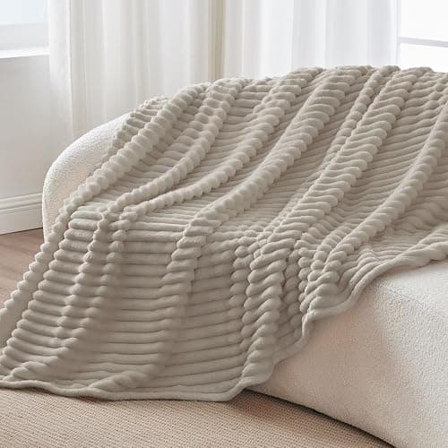 BEDELITE Fuzzy Throw Blanket for Couch - Beige Fluffy Cozy Soft Plush Warm Fleece Blankets for Winter, Bedroom Valentine's Day Decor Gifts for Him Her thumbnail 7