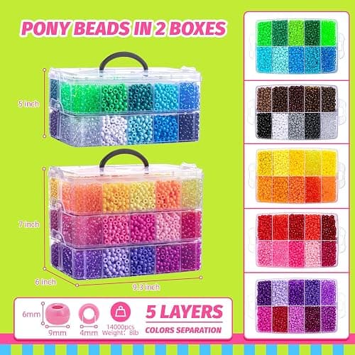 Pony bead 14,000 beads kit thumbnail 3