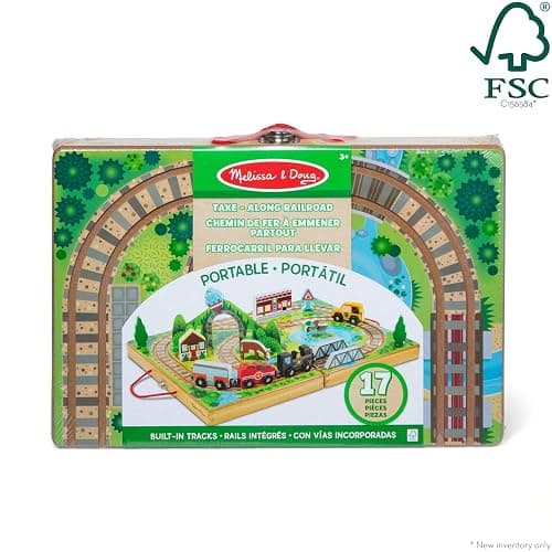Melissa & Doug Take-Along Railroad Tabletop Playset with Wooden Train Toys, Animals & Scenery Play Pieces, Preschool Learning Toys for Girls & Boys 3+ - FSC Certified thumbnail 6