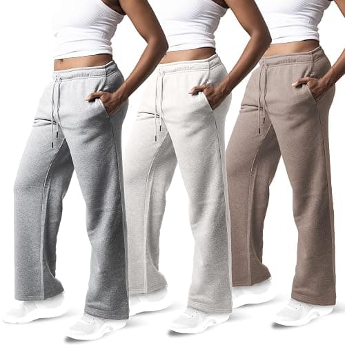 Common Stitch 3 Pack Sweatpants Women, Wide Leg Womens Sweatpants, Workout - Yoga Pants (Available in Plus) - Image 1