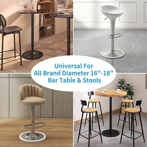 4 Pack Bar Stools Leg Protectors Ring, Non Slip Silicone Chair Leg Floor Protector, Pads Bottom Protect Wooden Floor No Scratches No Noise Anti-Slip, Stretchable Fits 16.5" to 18.5" Chair Base, Black thumbnail 7