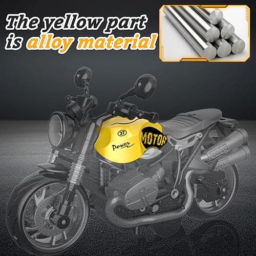 4-Pack Pull-Back Motorcycle Toys - Friction Powered Kids Toy Cars with Lights, Sounds & Automatic Drive for Boys & Girls Aged 3-12 thumbnail 5