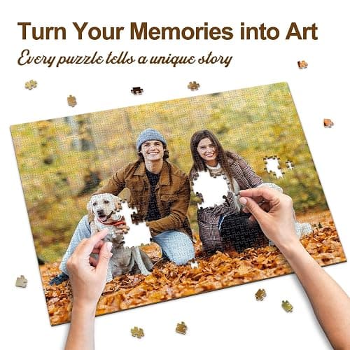 Custom Puzzles from Photos, 300/500/1000 Piece Puzzle for Adults, Personalized Jigsaw Puzzles with Photo Text, Photo Puzzles Personalized Gifts for Family Pet Birthday Christmas Halloween thumbnail 5