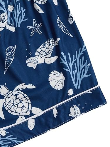WDIRARA Women's 2 Piece Sea Turtle Graphic Pajama Set Shorts Loungewear | Sea Beach Print,Whale Shark,Button Down,Pjs Sets,Short Sleeve,Summer thumbnail 5
