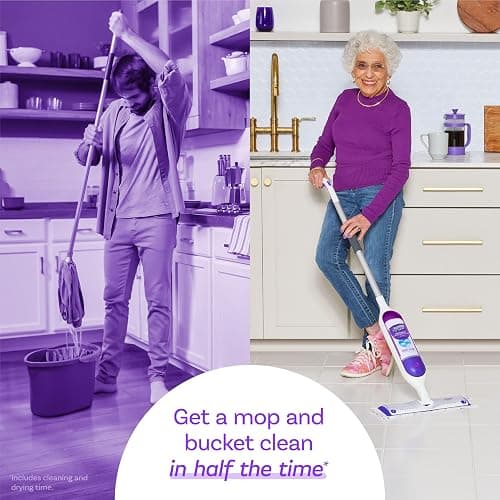 Swiffer PowerMop Multi-Surface Mop Kit for Floor Cleaning, Fresh Scent, Mopping Kit Includes PowerMop, 2 Mopping Pad Refills, 1 Floor Cleaning Solution with Fresh Scent and 2 Batteries thumbnail 5
