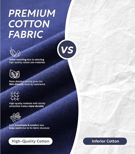 DAVID ARCHY Mens Pajamas Set Soft Cotton Notched Collar Pajamas for Men Long Sleeve Mens Sleepwear with Pockets & Front Fly thumbnail 3