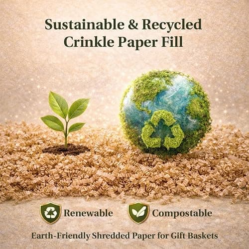 Sukh Brown Crinkle Paper Filler - Shredded Paper, Gift Basket & Box Wrap | Confetti Stuffing for Christmas, Halloween, Thanksgiving, Valentine's Day, Easter, Mother's Day, Wedding, Birthday,5oz thumbnail 4