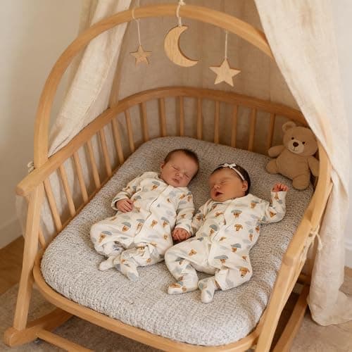 RXDOLL Reborn Baby Dolls Twins Silicone Full Body Girls, 18 Inch Realistic Baby Dolls Twins Girl, Lifelike Sleeping Newborn Real Life Babies Doll, Soft Vinyl Washable Reborn Doll thumbnail 3