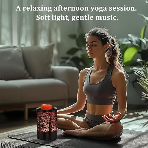 Enaroma Fragrance Wax Melts Warmer with 7 Colors LED Changing Light Classic Black Forest Design Scent Oil Candle Warmer thumbnail 6
