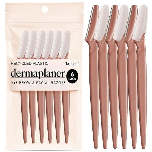 Kitsch Dermaplane Razor for Women Face – Face Razors for Women & Men, Eyebrow Trimmer & Face Shaver – Exfoliating Facial Razor & Skin Care Tool for Smoother Skin - Terracotta, 6 pcs - Image 1