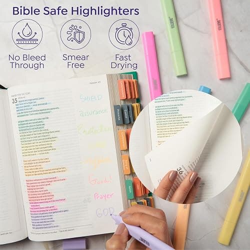 BLIEVE- Aesthetic Bible Highlighters No Bleed Through Assorted Colors, Cute Highlighter Dual Tip For Journaling Supplies And School Accessories, Bible Highlighters And Pens No Bleed (40 PACK) thumbnail 6
