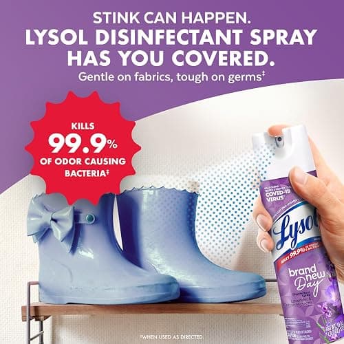 Lysol Disinfectant Spray, Sanitizing and Antibacterial Spray, For Disinfecting and Deodorizing, Lavender & Cotton Blossom Scent, 19 Oz (Pack of 2) thumbnail 5
