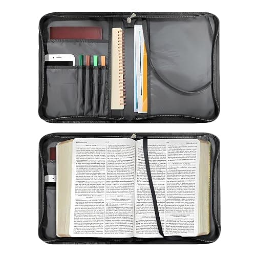 Xernbit Lion Cross Boys Bible Case Bible Cover for Men Leather Lion Print Bible Cover Leather Bible Case for Men Bible Carrier Blue Cross Bible Covers for Men Medium 9x6 thumbnail 6