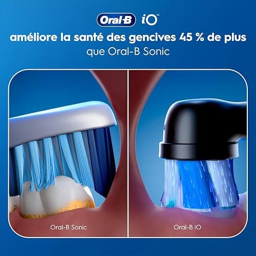 Oral-B Brosse A Dents Electrique iO 3 Noire, 3 Modes De Nettoyage Dont Blancheur, Brossage Silencieux, Capteur De Pression, Brossette De Rechange Oral B, Embout Rond, Chargeur, Etui De Voyage thumbnail 7