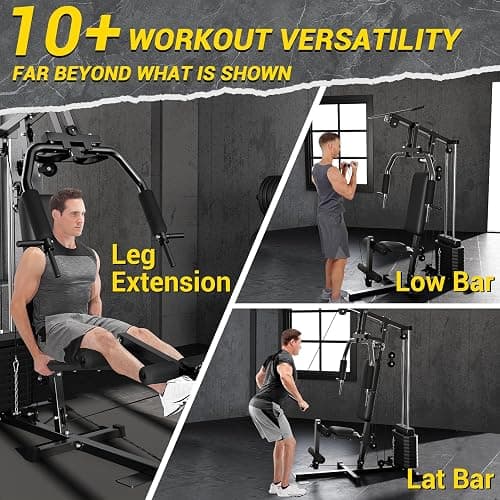 GarveeLife Home Gym Machine System with 100LBS Weight Stack, Multifunctional Weight Machine, Full Body Workout Station Exercise Equipment, All in One Home Gym with Pulley System for Strength Training thumbnail 6