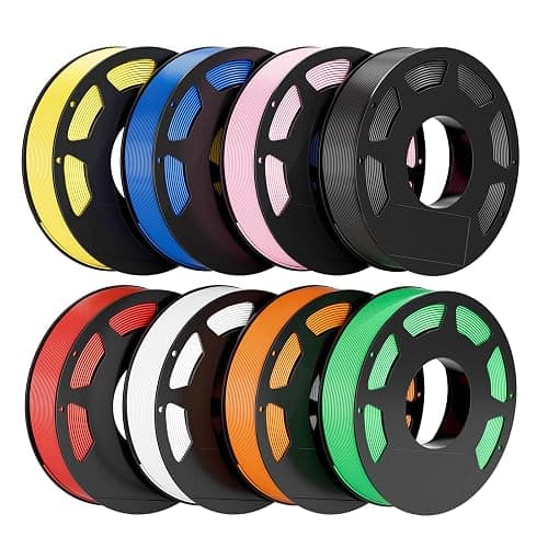 8-Color PETG Filament Bundle for 3D Printers 1.75 mm, 8 Pack Filament Refills, 269 FT 250 g Per Spool, 2 kg in Total, White, Black, Red, Blue, Yellow, Green, Orange Yellow, Sakura Pink - Image 1