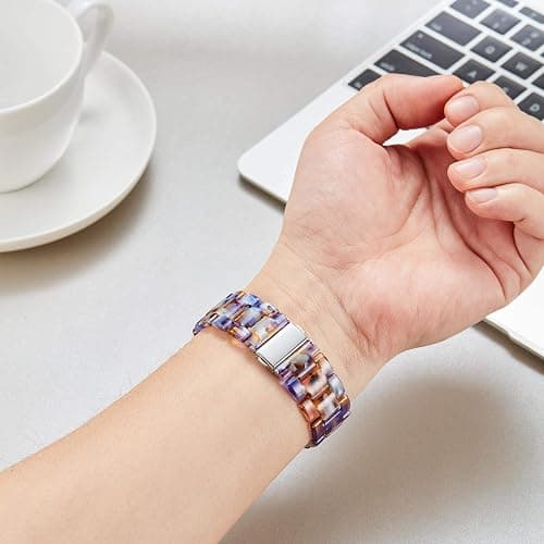 BINLUN Compatible avec Bracelet Apple Watch 44mm 45mm 46mm 49mm 38mm 40mm 41mm 42mm pour Femme Homme Band pour iWatch Séries 10 9 8 7 6 5 4 3 2 1 Ultra SE pour Apple Watch Band en Résine Léger Stylé thumbnail 3