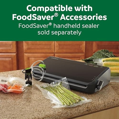 FoodSaver Vacuum Sealer Machine, Automatic Bag Detection, Sous Vide Friendly, with sealer bags, roll, handheld vacuum sealer, black thumbnail 8
