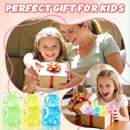 Bear Sugar Squishy Ball, Slow Rising High Density Stress Balls, Soft Sensory Toys Anxiety Relief Focus Toy for Kids Adults, Squeeze Balls Party for Favors Birthday Gifts (A-Yellow) thumbnail 7